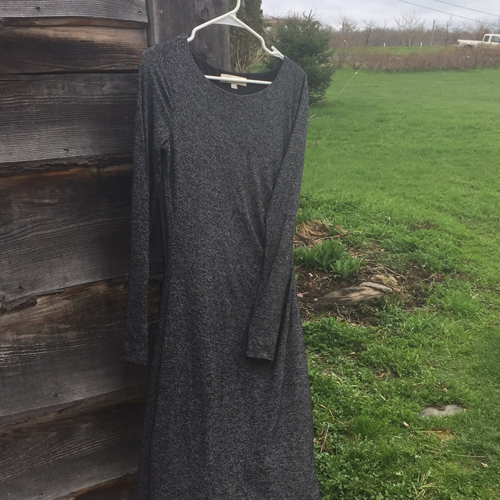 Loft gray dress with side ruching